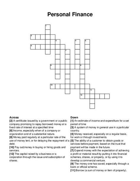personal advisor crossword.